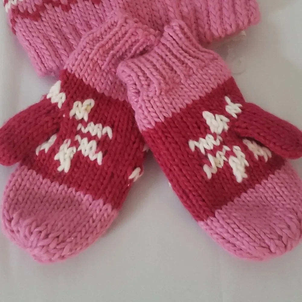 Snowflake Winter Hat and Gloves Bundle